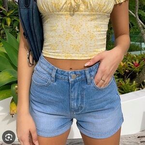 Tiger Mist Motley high rise rolled cuff shorts